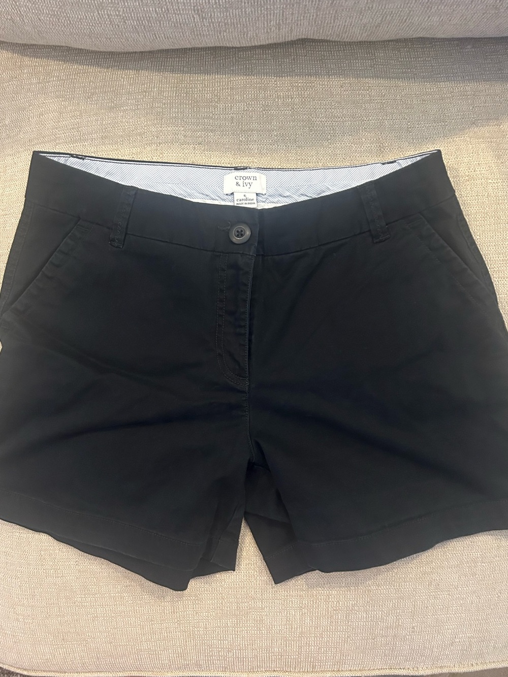 crown & ivy Black Casual Chino Shorts